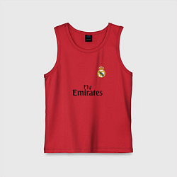 Майка детская хлопок Real Madrid: Fly Emirates, цвет: красный