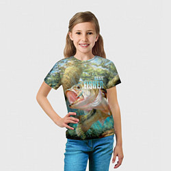 Футболка детская Лучший рыбак - большой окунь, цвет: 3D-принт — фото 2