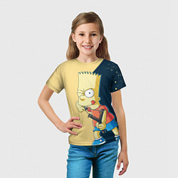 Футболка детская Барт хулиган, цвет: 3D-принт — фото 2