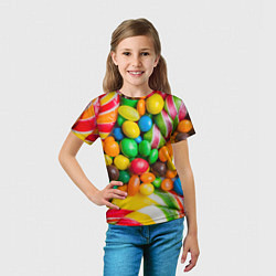 Футболка детская Сладкие конфетки, цвет: 3D-принт — фото 2