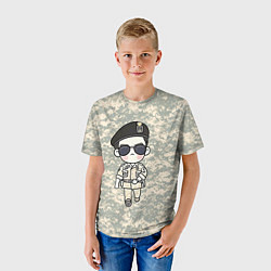 Футболка детская Song Joong Ki: Camo, цвет: 3D-принт — фото 2