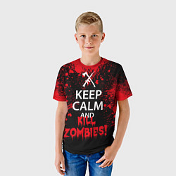Футболка детская Keep Calm & Kill Zombies, цвет: 3D-принт — фото 2