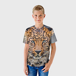 Футболка детская Грустный леопард, цвет: 3D-принт — фото 2