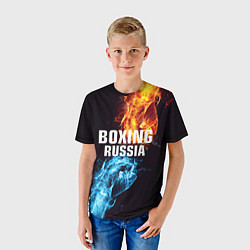 Футболка детская Boxing Russia, цвет: 3D-принт — фото 2