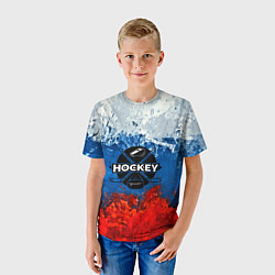 Футболка детская Хоккей триколор, цвет: 3D-принт — фото 2