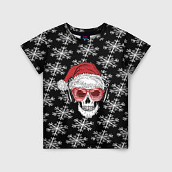 Футболка детская Santa Skull хипстер, цвет: 3D-принт