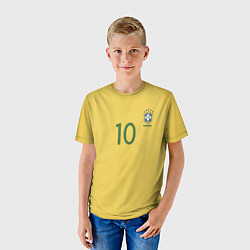 Футболка детская Сборная Бразилии: Неймар ЧМ-2018, цвет: 3D-принт — фото 2