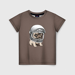 Футболка детская Мопс космонавт, цвет: 3D-принт