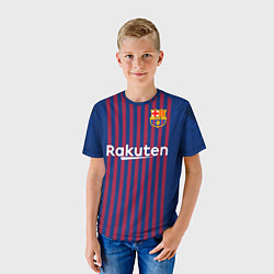 Футболка детская FC Barcelona: Home 18/19, цвет: 3D-принт — фото 2