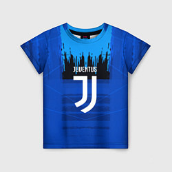 Футболка детская FC Juventus: Blue Abstract, цвет: 3D-принт