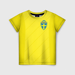 Футболка детская Сборная Швеции: Домашняя ЧМ-2018, цвет: 3D-принт
