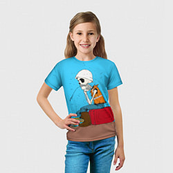 Футболка детская Скелет-геодезист, цвет: 3D-принт — фото 2