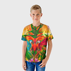 Футболка детская Яркие тропики, цвет: 3D-принт — фото 2