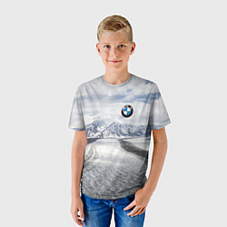 Футболка детская BMW - снежная вершина, цвет: 3D-принт — фото 2