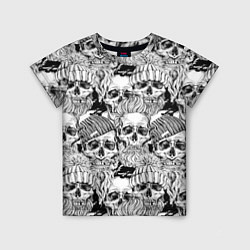 Детская футболка Hipster skulls