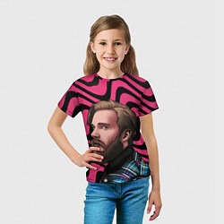 Футболка детская Pink PewDiePie, цвет: 3D-принт — фото 2