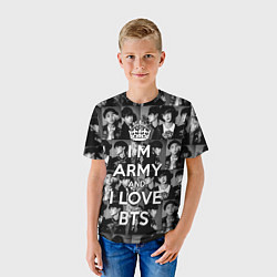 Футболка детская I am army and I lover BTS, цвет: 3D-принт — фото 2