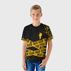 Футболка детская BILLIE EILISH: Yellow & Black Tape, цвет: 3D-принт — фото 2