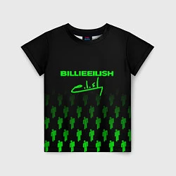 Футболка детская Billie Eilish: Green & Black Autograph, цвет: 3D-принт