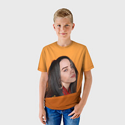 Футболка детская BILLIE EILISH: Orange Mood, цвет: 3D-принт — фото 2