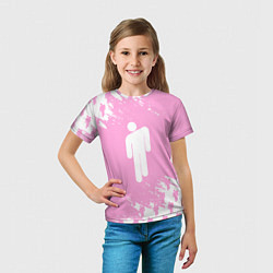 Футболка детская Billie Eilish: Pink Style, цвет: 3D-принт — фото 2