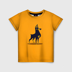 Детская футболка Доберман векторный