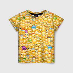 Футболка детская Смайлики Emoji, цвет: 3D-принт