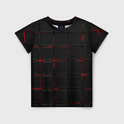 Футболка детская 3D Плиты Red & Black, цвет: 3D-принт