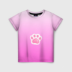 Детская футболка Розовая лапка с подушечками
