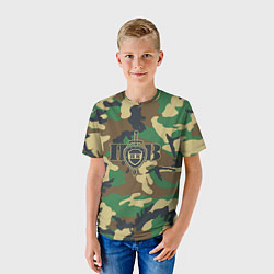 Футболка детская Пограничные Войска камуфляж, цвет: 3D-принт — фото 2
