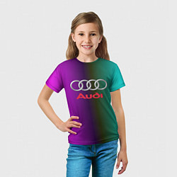 Футболка детская Audi, цвет: 3D-принт — фото 2