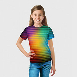 Футболка детская Радужный градиент, цвет: 3D-принт — фото 2