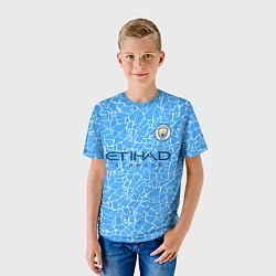 Футболка детская Manchester City 2021 Home Kit, цвет: 3D-принт — фото 2