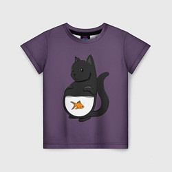 Детская футболка Довольный кот