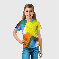 Футболка детская Геометрический хаос, цвет: 3D-принт — фото 2