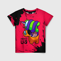 Детская футболка AMONG US - ORANGE & GREEN