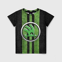 Футболка детская Skoda Green Logo Z, цвет: 3D-принт
