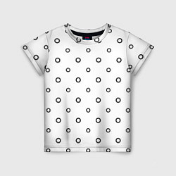 Детская футболка Черно-белый узор в горошек