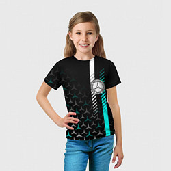 Футболка детская МЕРСЕДЕС AQUA BLACK GRADIENT, цвет: 3D-принт — фото 2