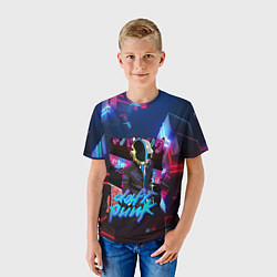 Футболка детская Daft punk neon rock, цвет: 3D-принт — фото 2