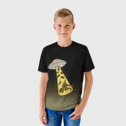 Футболка детская НЛО похищает динозавров, цвет: 3D-принт — фото 2