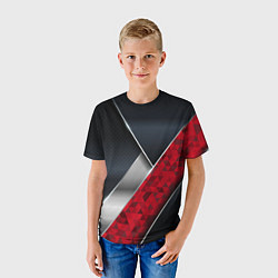 Футболка детская 3D BLACK AND RED METAL, цвет: 3D-принт — фото 2