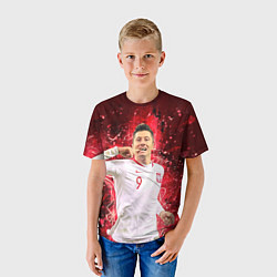 Футболка детская Lewandowski Левандовски 9, цвет: 3D-принт — фото 2