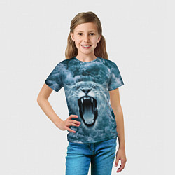 Футболка детская Львица в бушующих волнах, цвет: 3D-принт — фото 2