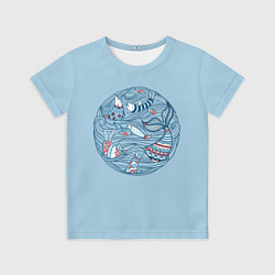 Футболка детская Sea Circle, цвет: 3D-принт