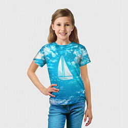 Футболка детская Парусная лодка, цвет: 3D-принт — фото 2