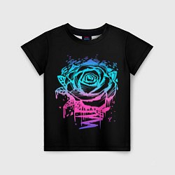 Детская футболка Неоновая Роза Neon Rose