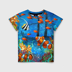 Детская футболка На глубине Рыбки Пляжная