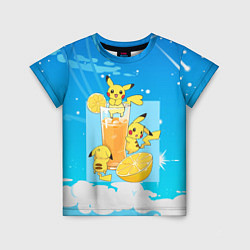 Детская футболка Пикачу в лимонаде