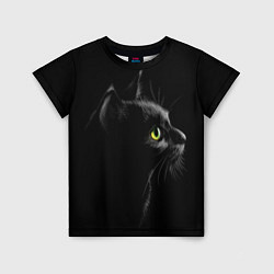 Футболка детская Черный кот, цвет: 3D-принт